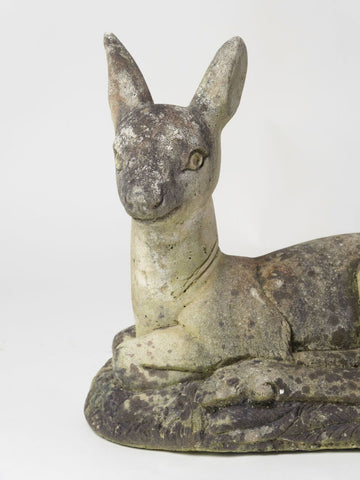 Vintage Stone Deer Garden Statue