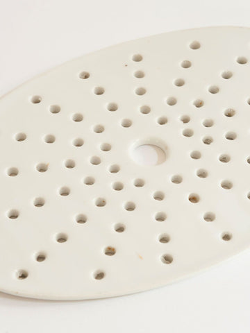 Antique French Ceramic Oval Platter Dish Drainer