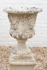 Antique Edwardian Carved Stone Urn on wreath decorated plinth