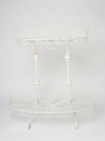Antique French Wired two tiered Etagere Planter