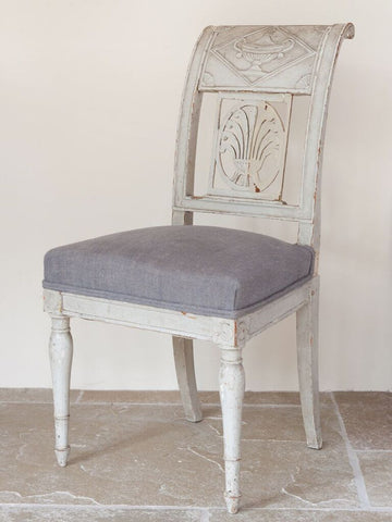 Antique Early 19th Century French Empire Chair with linen upholstered seat - Decorative Antiques UK - 1