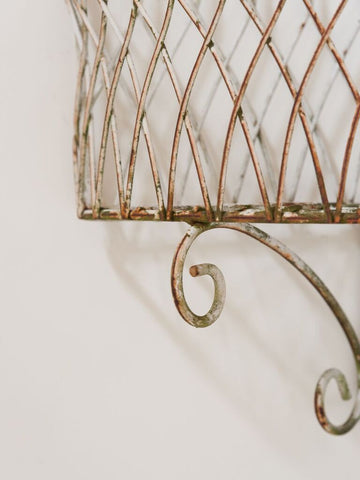 Vintage French Coated Wire Wall planter - Decorative Antiques UK  - 3