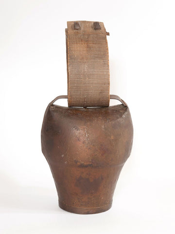 Antique French Goat/Cow Bell with original wooden fastening