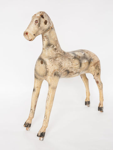 Antique French Wooden Horse Fragment