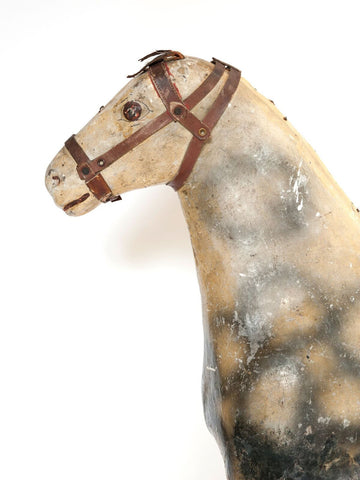 Antique French Wood and Papier Mache horse Fragment