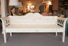 Antique Hungarian Pine Bench Settle, painted in cream