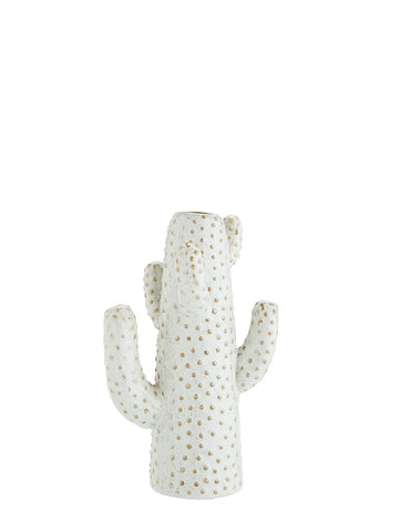 WHITE CACTUS VASE 21cm