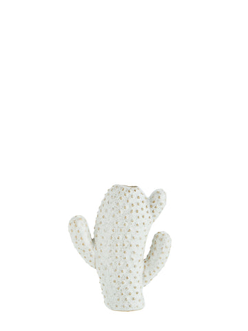 WHITE CACTUS VASE 15CM