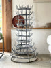 Antique French Galvanised zinc bottle dryer /Herisson