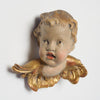 Antique Wood and Polychrome Winged Cherub Putti head