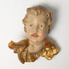 Antique Wood and Polychrome Winged Cherub Putti head