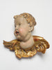 Antique Wood and Polychrome Winged Cherub Putti head
