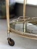 Mid Century French small oval drinks trolley