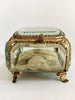 Antique 19th Century  French Bevelled Glass Jewellery Casket