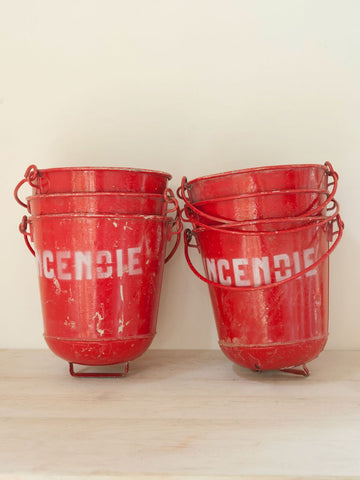 Vintage French Domed bottom Incindie Fire Bucket