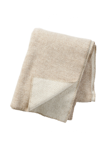 Klippan Peak Natural Beige Merino & Lambswool throw