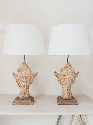 Pair Antique Cast Iron Claw Feet Table lamps - Decorative Antiques UK  - 1