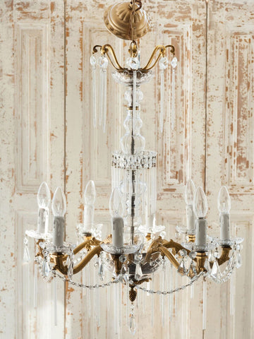 Incredible 1920's Italian Crystal Glass Chandelier