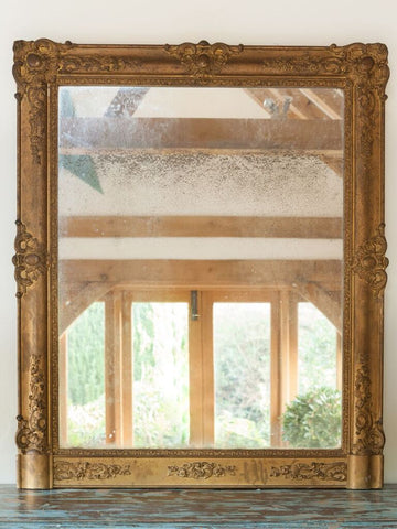 Antique 19th Century Rectangular French Gilt Mirror - Decorative Antiques UK  - 1