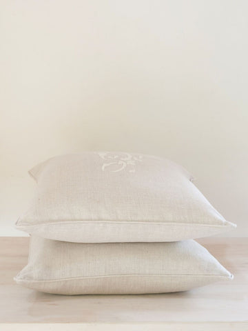 Handmade Monogrammed Linen Cushions