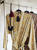 Set of 4 Cotton tassels with gold bell