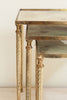Mid Century French Brass Nesting tables with Verre eglomise tops