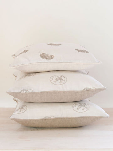 Beautiful Handmade Peony and Sage Linen Cushions