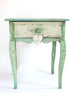 Antique French Country Lamp/Side Table revealing its original paint