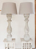 Pair Tall Antique French Wooden Baluster Table Lamps - Decorative Antiques UK  - 3