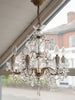 1920's Vintage Italian 6 arm Crystal Chandelier