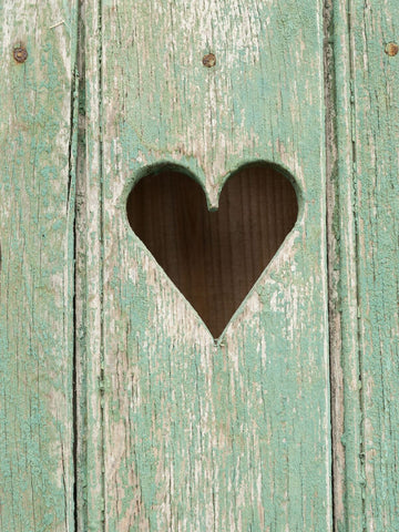 Antique French Wooden Shutters with Cut out Heart detail
