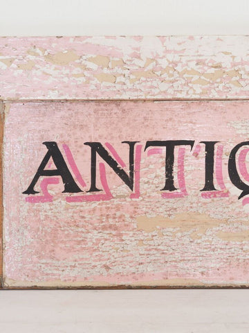 Gorgeous Wooden Hand scribed Antiques Sign - Decorative Antiques UK - 1