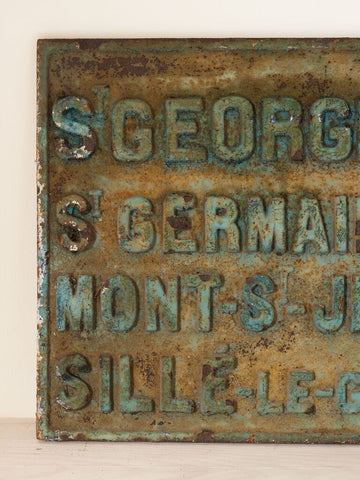Antique Cast Iron French Route Sign, circa 1900's - Decorative Antiques UK  - 1