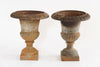 Pair Small Vintage French Cast Iron urns