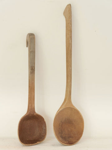 Pair Antique Swedish Wooden Spoons/Ladles