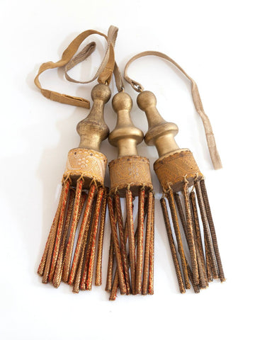 Antique Italian Church Gilt Wood and Fabric Tassels