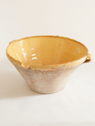 Antique French Tian Bowl with yellow glaze