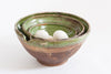 Set 3 Antique French Tian Bowls with Green glaze