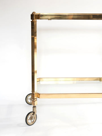 Lovely 1950's German Brass and Glass Drinks Trolley