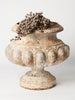 Beautiful Antique French Cast Iron urn in old white paint