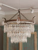 Beautiful 1920's Crystal Waterfall Tiered Pendant Chandelier