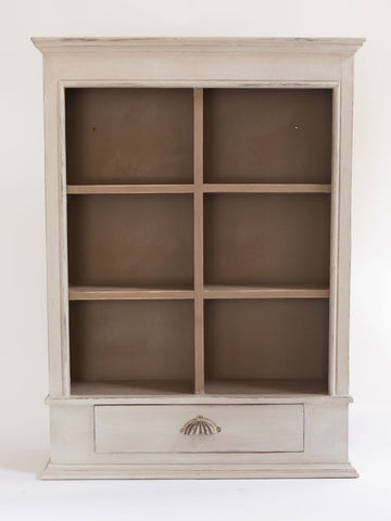 Beautiful Painted Vintage Pigeon hole Wall unit with single drawer