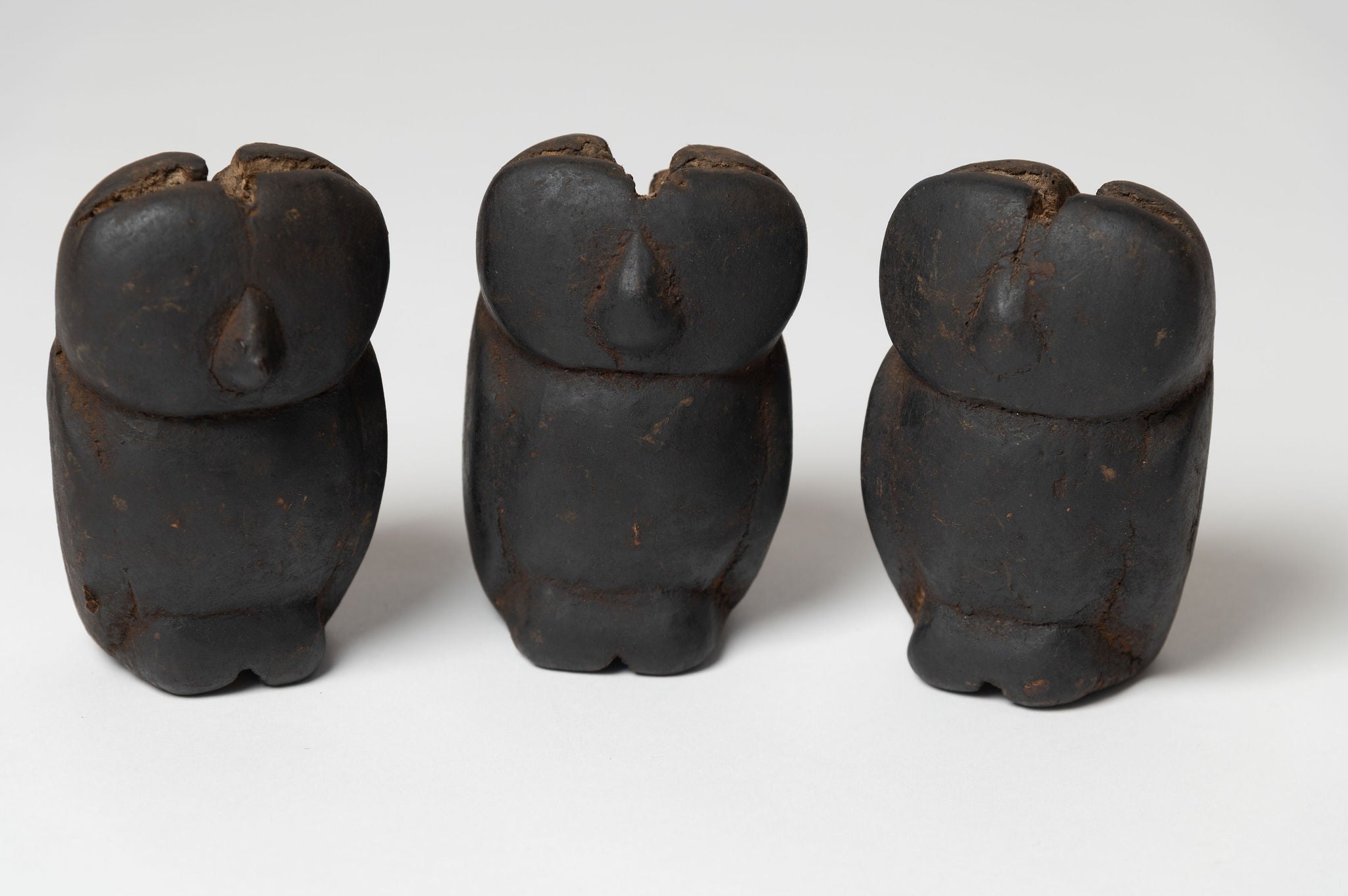 Vintage burmese wooden owl moulds