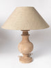 Handcrafted wooden table lamps with linen empire lampshades