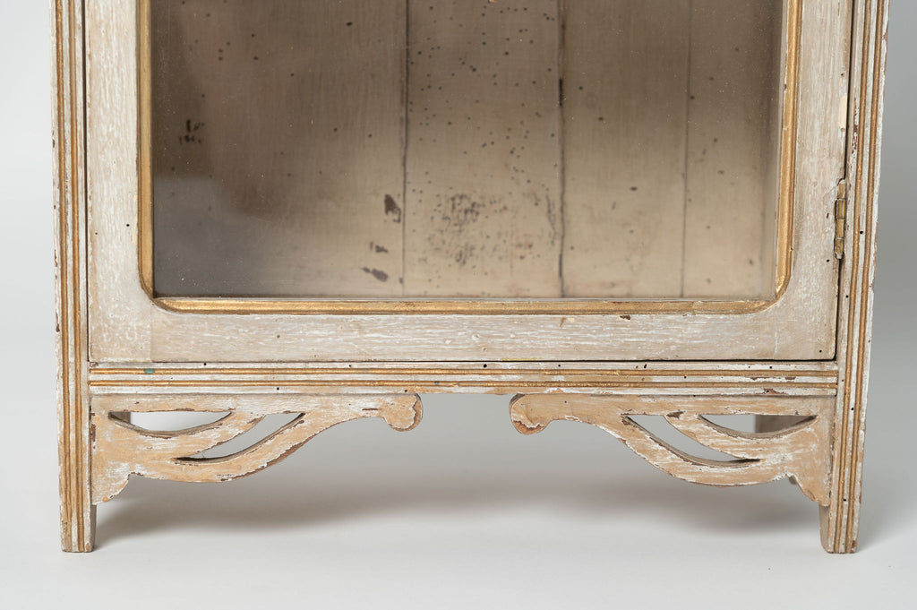 Antique French glazed wall cabinet