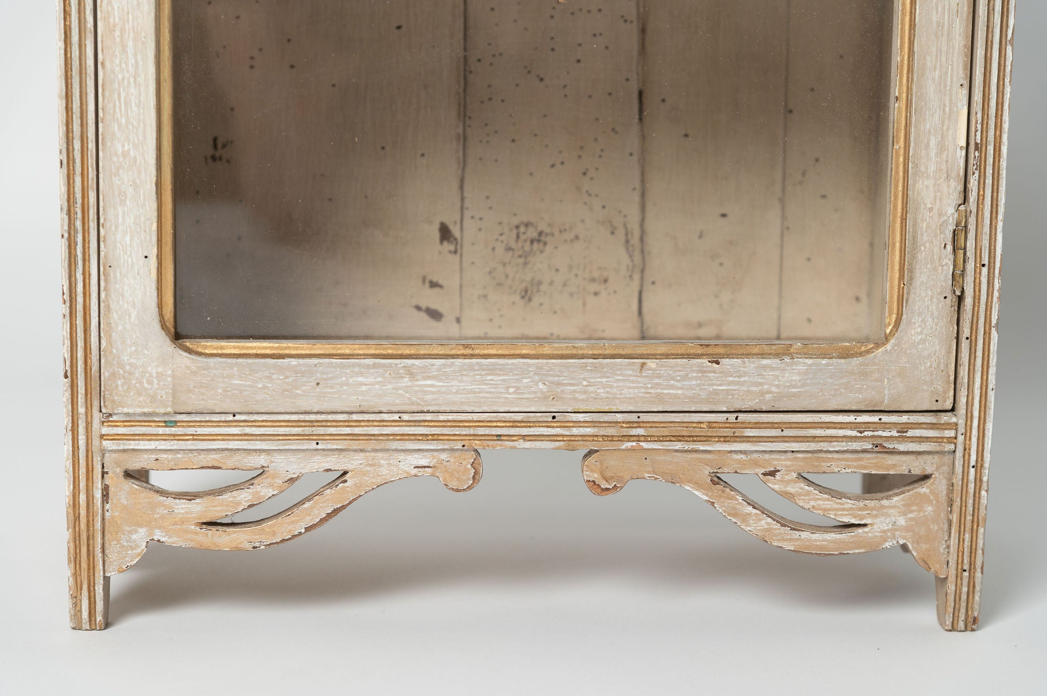 Antique French glazed wall cabinet