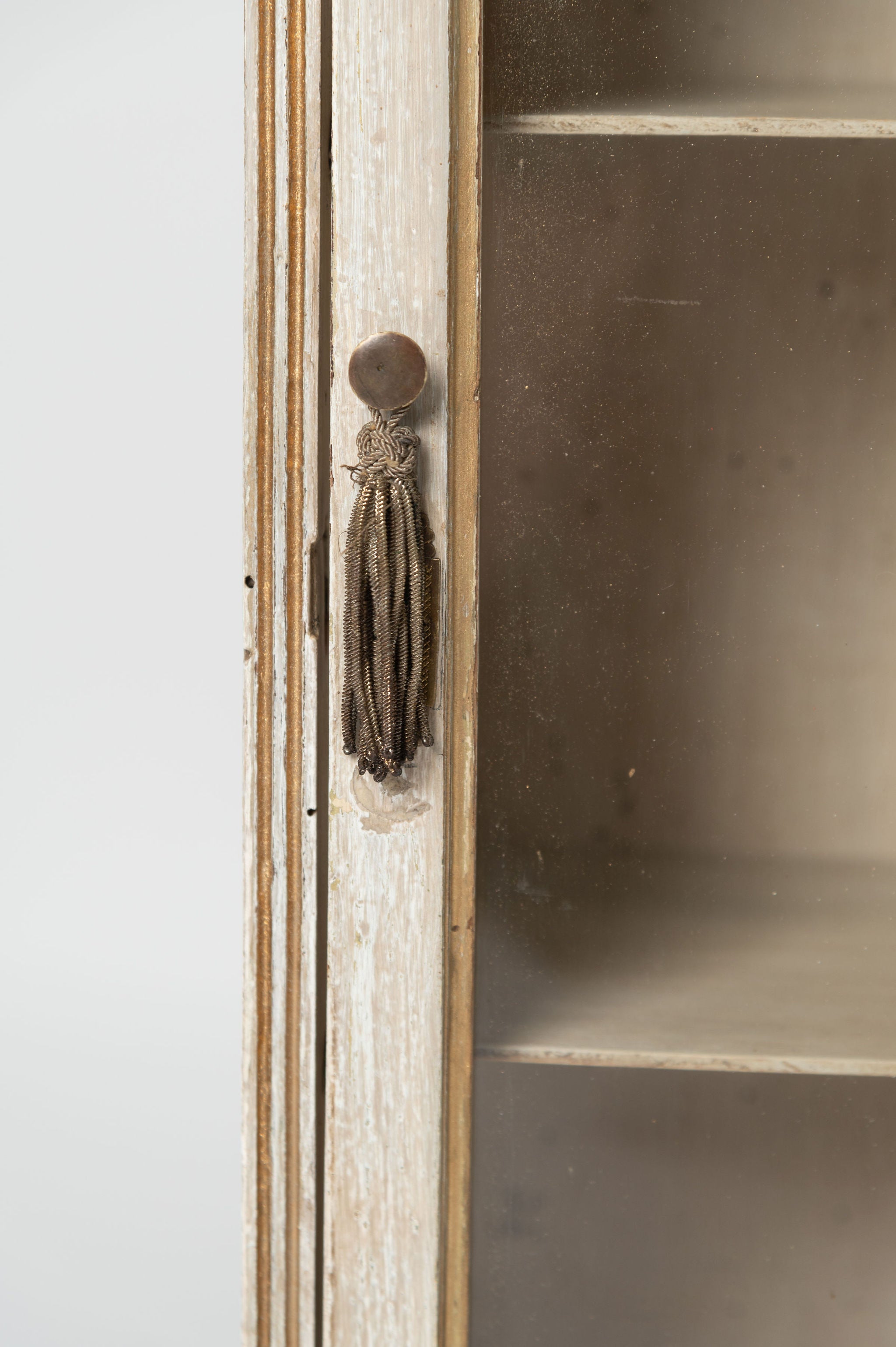 Antique French glazed wall cabinet