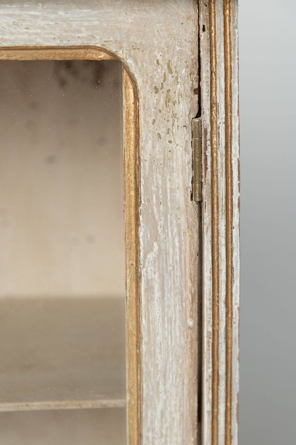 Antique French glazed wall cabinet
