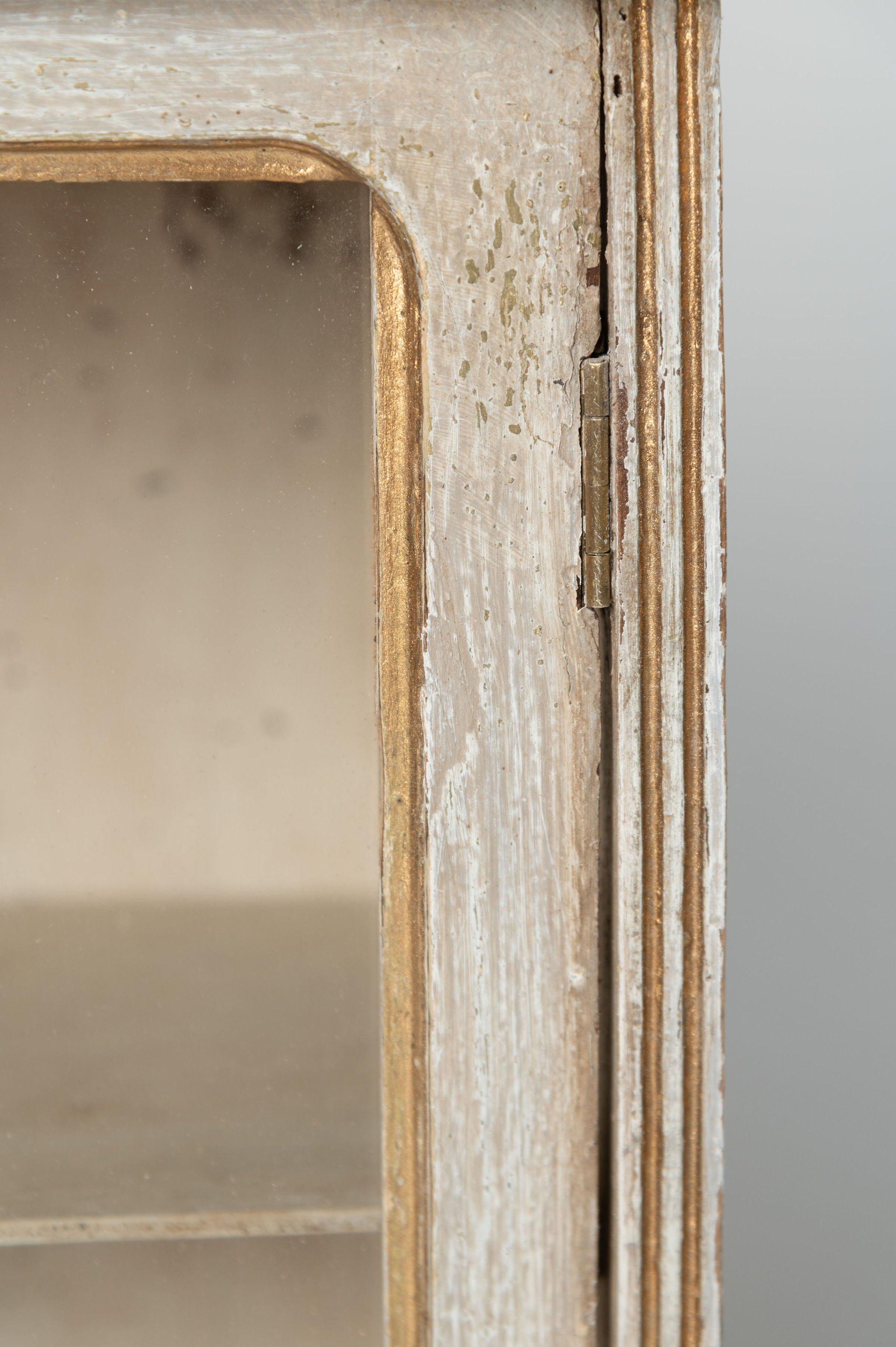 Antique French glazed wall cabinet