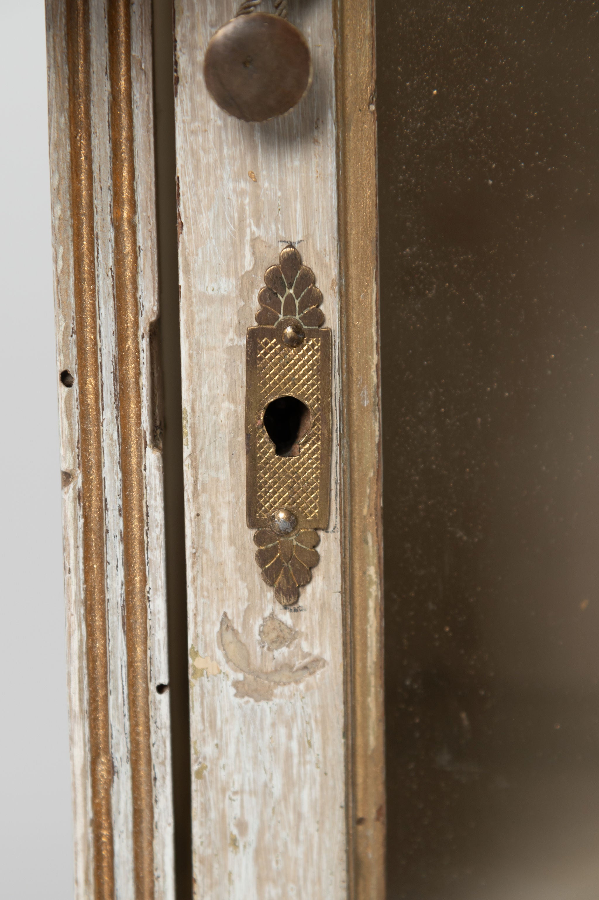Antique French glazed wall cabinet